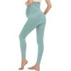 image:imageMIRITY Maternity Seamless Leggings Over The Belly Pregnancy Workout Stretchy Pants with Pockets Blue