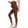 image:imageMIRITY Maternity Seamless Leggings Over The Belly Pregnancy Workout Stretchy Pants with Pockets Brown
