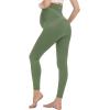 image:imageMIRITY Maternity Seamless Leggings Over The Belly Pregnancy Workout Stretchy Pants with Pockets Green