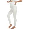 image:imageMIRITY Maternity Seamless Leggings Over The Belly Pregnancy Workout Stretchy Pants with Pockets White