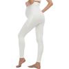 image:imageMIRITY Maternity Seamless Leggings Over The Belly Pregnancy Workout Stretchy Pants with Pockets White
