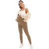 image:imageMIRITY Pregnancy Maternity Athletic Leggings Over The Belly for Women with Pockets and Drawstring Brown