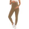 image:imageMIRITY Pregnancy Maternity Athletic Leggings Over The Belly for Women with Pockets and Drawstring Brown