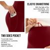 image:imageMIRITY Pregnancy Maternity Athletic Leggings Over The Belly for Women with Pockets and Drawstring Burgundy