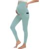 image:imageMIRITY Maternity Seamless Leggings Over The Belly Pregnancy Workout Stretchy Pants with Pockets Blue
