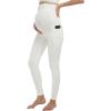 image:imageMIRITY Maternity Seamless Leggings Over The Belly Pregnancy Workout Stretchy Pants with Pockets White