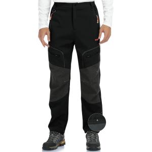 image:imageMIRITY Mens Outdoor Waterproof Snow Ski Hiking Pants Fleece Lined Insulated Traveling with Adjustable Hoop