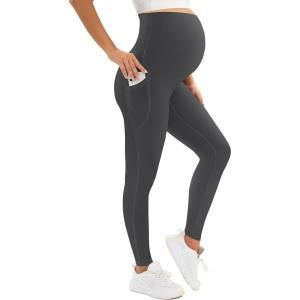 image:imageMIRITY Women Maternity Ribbed Leggings Over The Belly with Pockets and Drawstring for Workout
